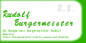 rudolf burgermeister business card